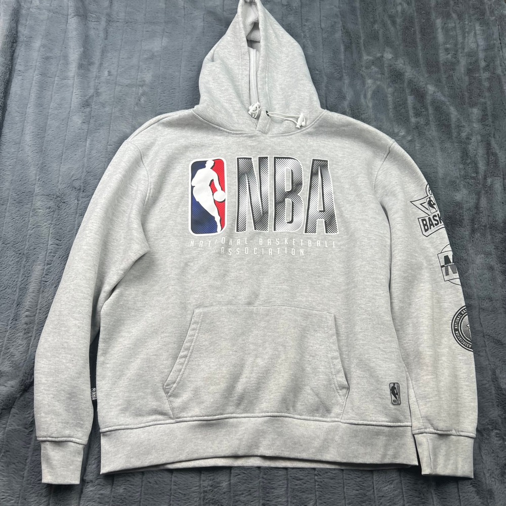 NBA Mens Heather Gray Graphic Hoodie Sweatshirt XL National Basketball Assoc
